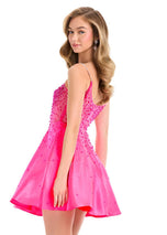 ASHLEYlauren Beaded Sheer Corset HoCo Dress 4927