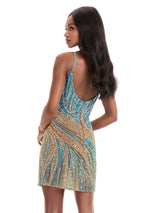 ASHLEYlauren Fully Asymmetrical Beaded HoCo Dress 4928