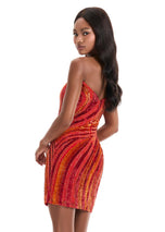 ASHLEYlauren Strapless Beaded Homecoming Dress 4932