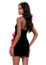 ASHLEYlauren Short Fitted Rosette Dress 4939
