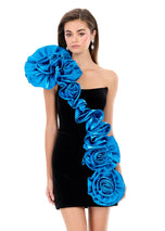 ASHLEYlauren Short Fitted Rosette Dress 4939