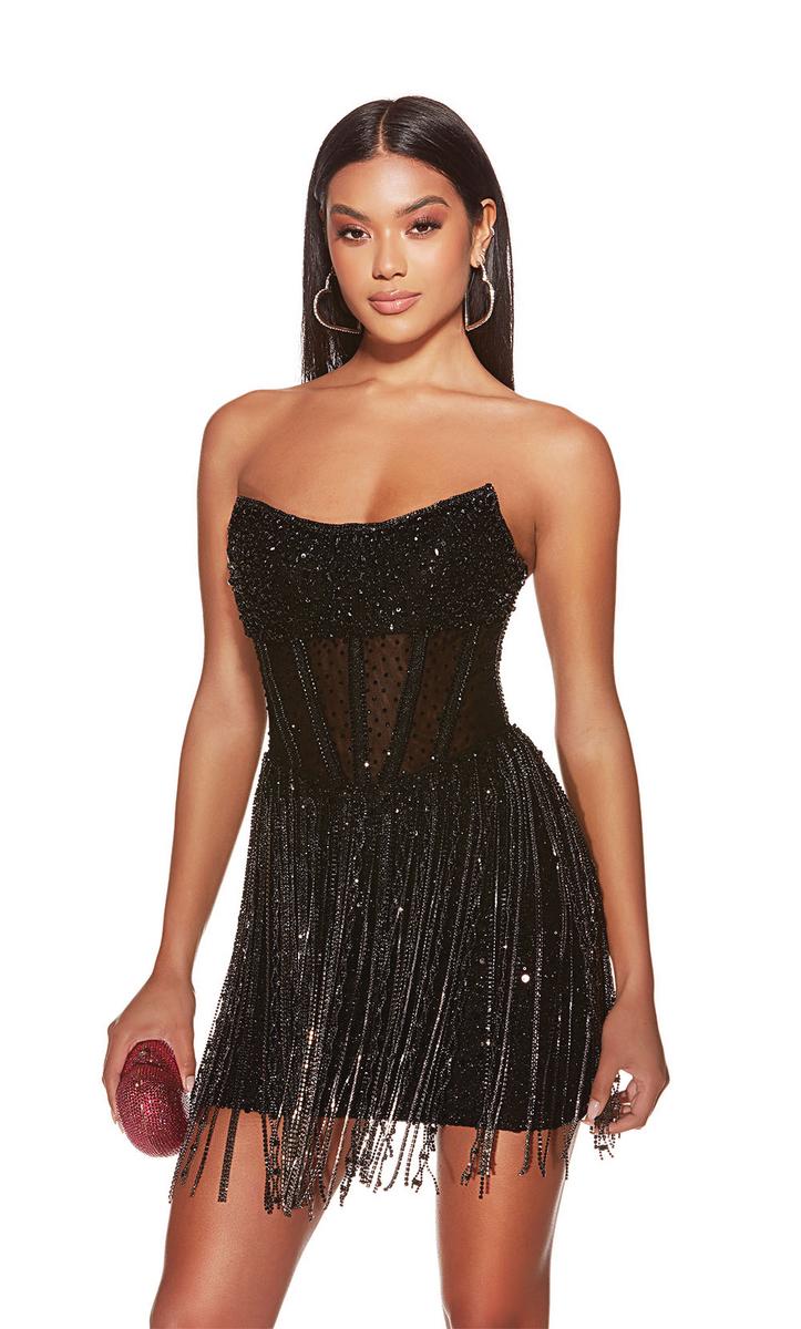 corset tassel dress Strapless Crystal Tassel Dress Light Blue