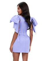 ASHLEYlauren Short Bow Sleeve Cocktail Dress 4945
