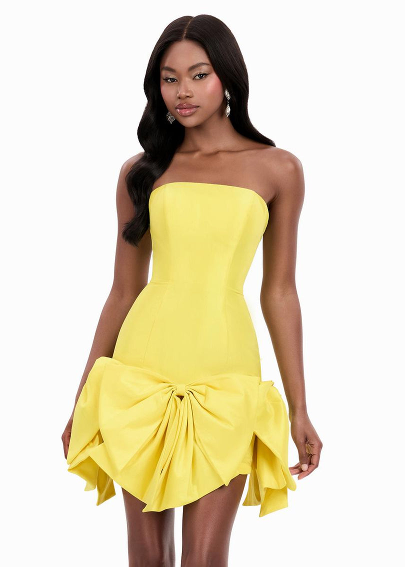 ASHLEYlauren Strapless Bow Skirt Cocktail Dress 4950