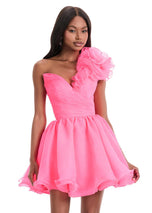 ASHLEYlauren One Shoulder A-Line HoCo Dress 4958