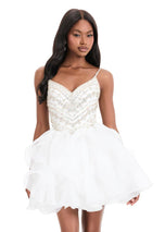 ASHLEYlauren Short Ruffle Homecoming Dress 4964