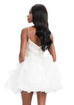 ASHLEYlauren Short Ruffle Homecoming Dress 4964