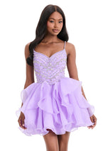 ASHLEYlauren Short Ruffle Homecoming Dress 4964