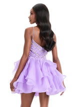 ASHLEYlauren Short Ruffle Homecoming Dress 4964