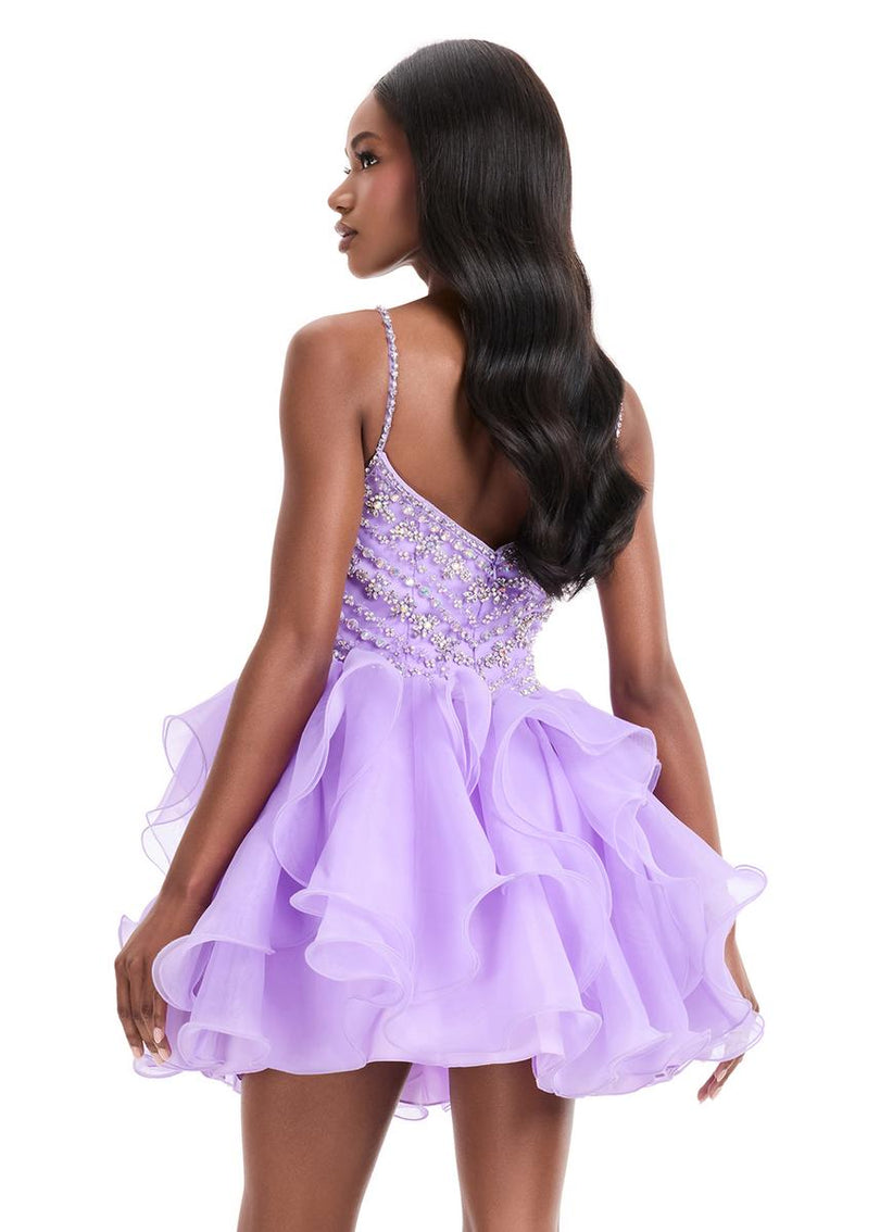 ASHLEYlauren Short Ruffle Homecoming Dress 4964