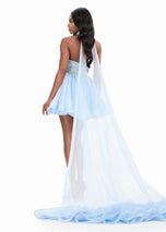 ASHLEYlauren Organza Cape Short Dress 4965