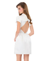 ASHLEYlauren High Neck Open Back Short Dress 4969