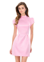 ASHLEYlauren High Neck Open Back Short Dress 4969