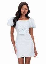 ASHLEYlauren Puff Sleeve Tweed Short Dress 4970
