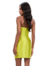 ASHLEYlauren Asymmetrical Neckline Fitted Short Dress 4973