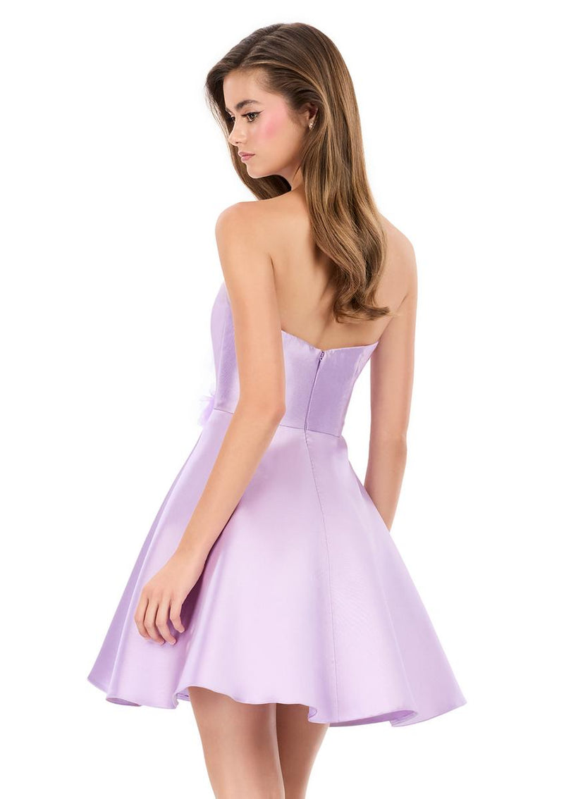 ASHLEYlauren Floral Applique A-Line Short Dress 4975