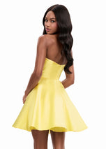 ASHLEYlauren Floral Applique A-Line Short Dress 4975