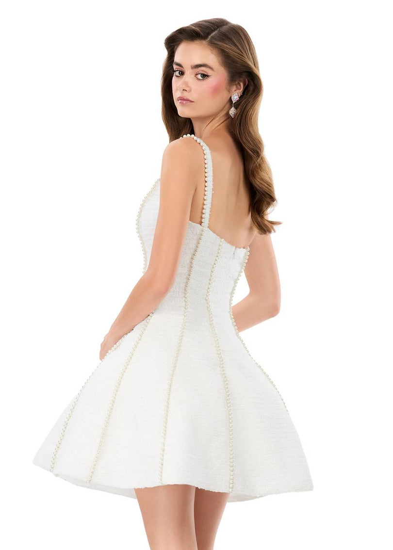 ASHLEYlauren Fit and Flare Tweed Short Dress 4982