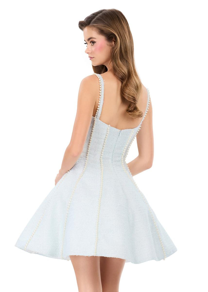 ASHLEYlauren Fit and Flare Tweed Short Dress 4982