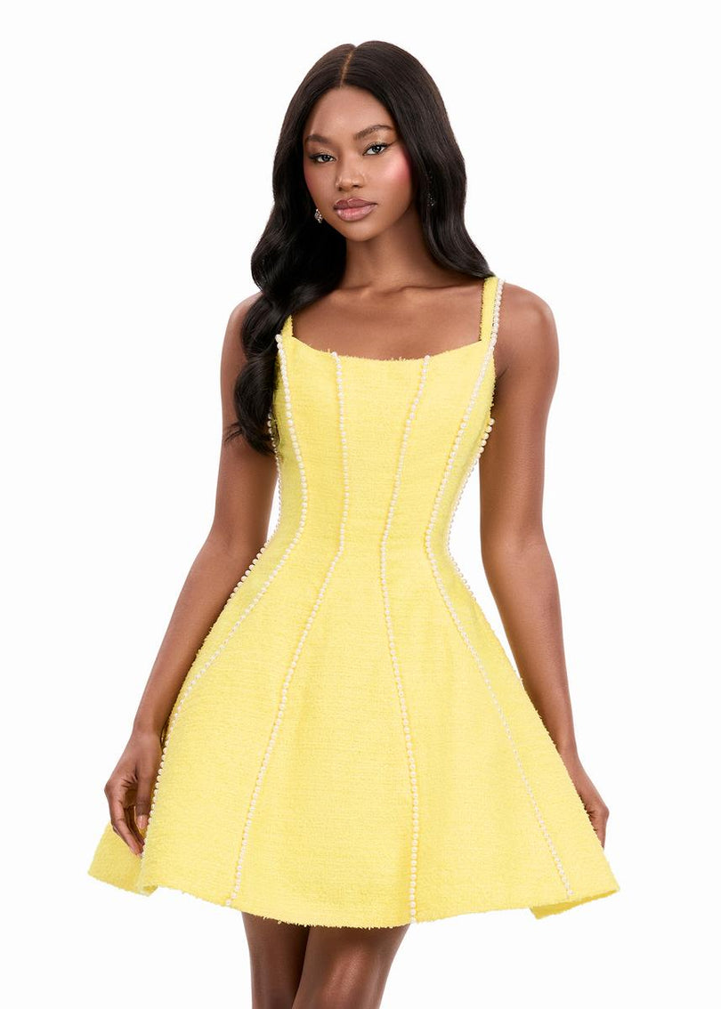 ASHLEYlauren Fit and Flare Tweed Short Dress 4982