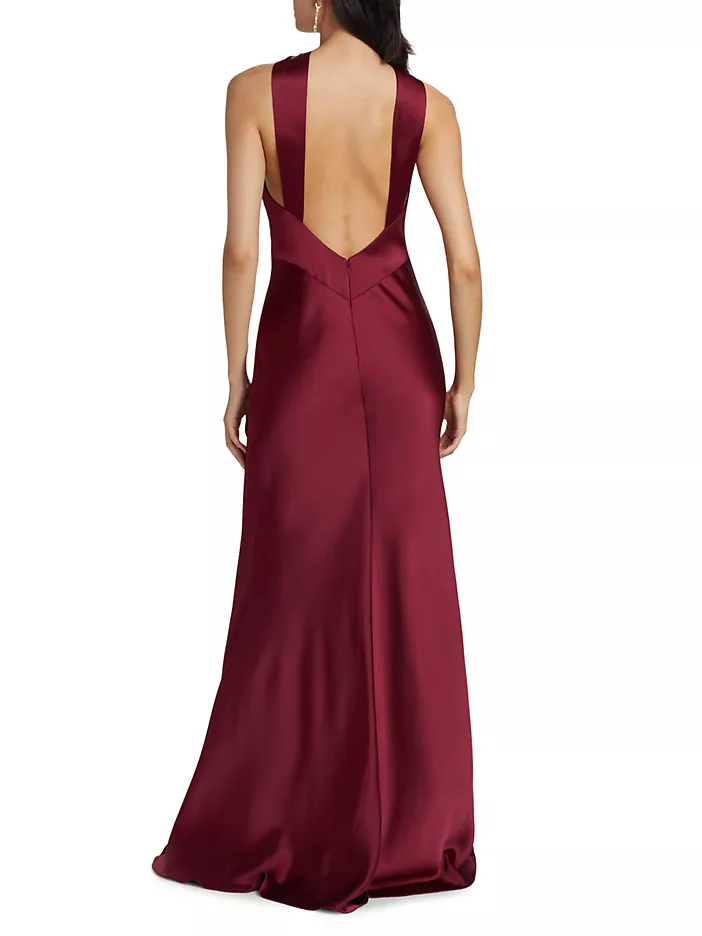 Monique Lhuillier Mallory Satin Halter Neck Gown 44112362 Monique Lhuillier Mallory Satin Halter Neck Gown 44112362