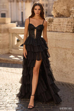 Sherri Hill Cut Out Ruffle Ball Gown Dress 57417