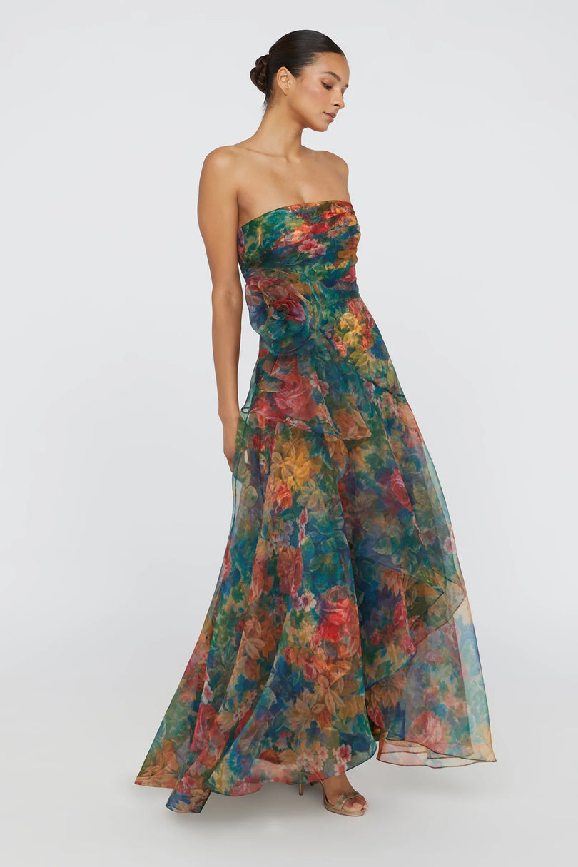 Theia "Leora" Rosette Ruffle Gown 88114353