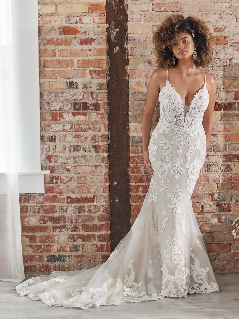 trumpet backless wedding dresses Tulle Wedding Dress Trumpet Backless Strap Sweetheart, Lace
