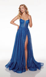 Alyce Glitter Illusion Prom Dress 61600