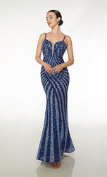 Alyce Plunging Sequin Prom Dress 61608