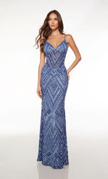 Alyce Geometric Sequin Prom Dress 61609