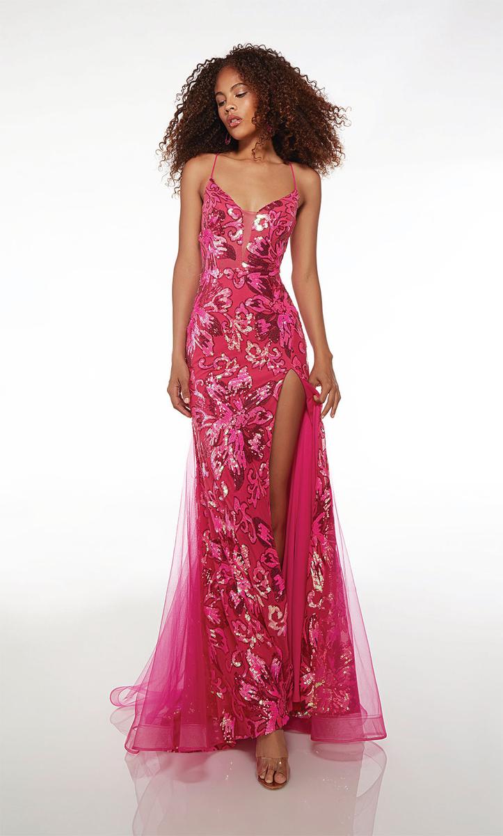 Alyce Floral Sequin Long Prom Dress 61617 Alyce Floral Sequin Long Prom Dress 61617