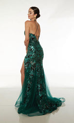 Alyce Floral Sequin Long Prom Dress 61617