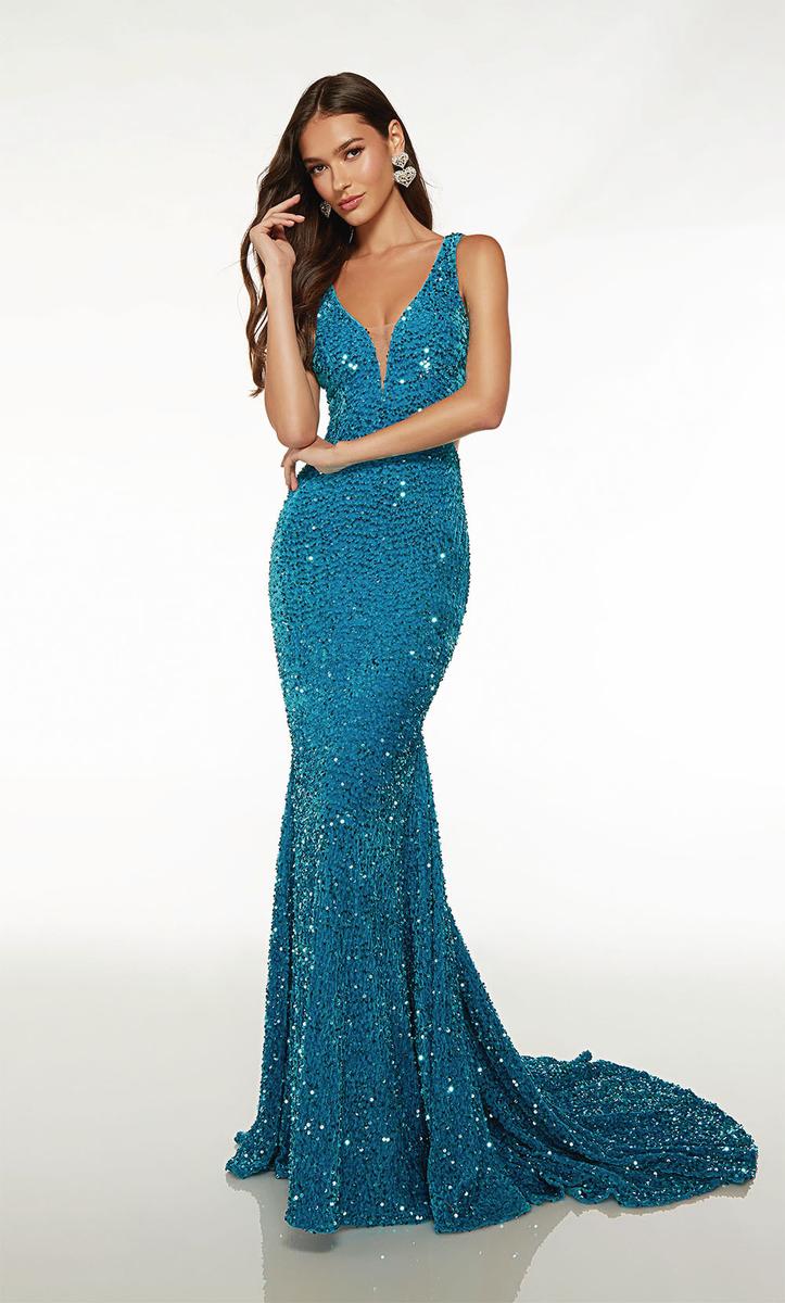 Alyce Side Cut Out Sequin Prom Dress 61619 Alyce Side Cut Out Sequin Prom Dress 61619