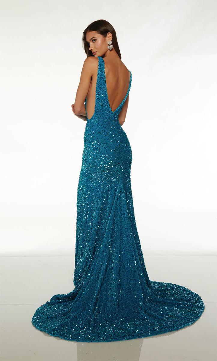 Alyce Side Cut Out Sequin Prom Dress 61619