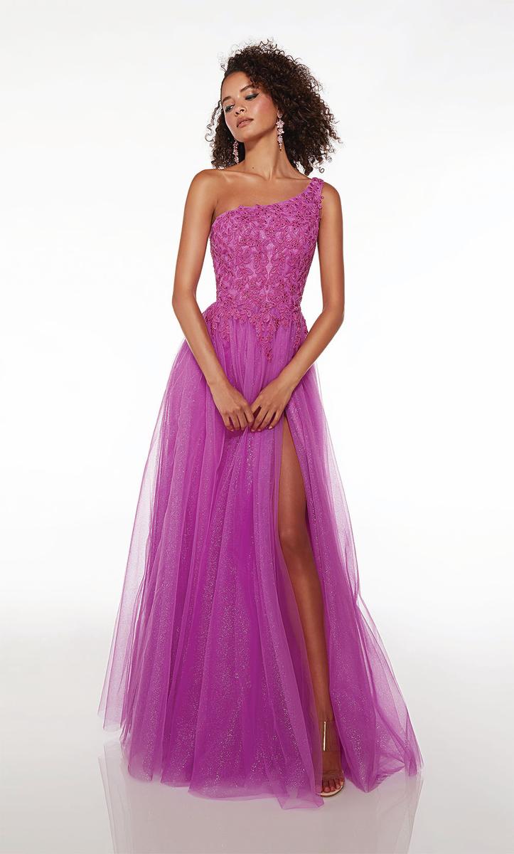 Alyce One Shoulder Lace Prom Dress 61624 Alyce One Shoulder Lace Prom Dress 61624