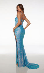 Alyce Plunging Sequin Prom Dress 61625