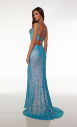 Alyce Paris Sequin Cowl Neck Prom Dress 61626