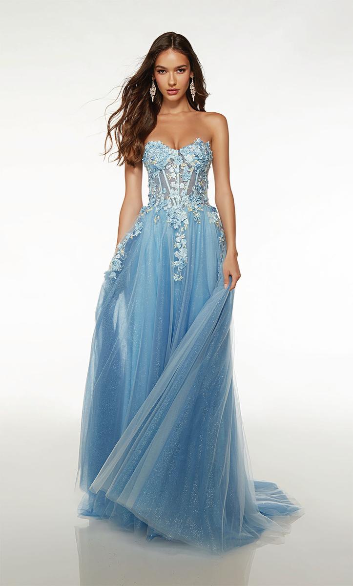 Alyce 3D Floral A-Line Prom Dress 61634 Alyce 3D Floral A-Line Prom Dress 61634