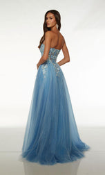 Alyce 3D Floral A-Line Prom Dress 61634