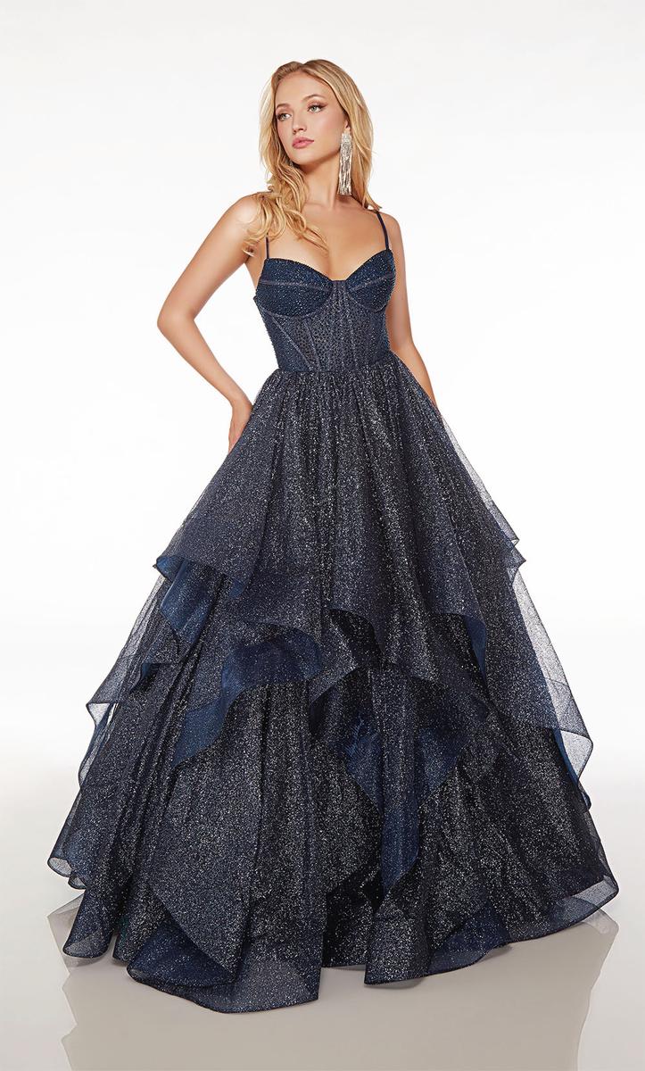 Fairytale floral lace purple a line prom dress 2020 – Anna's Couture Dresses