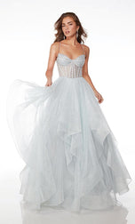 Alyce Paris Tiered Ball Gown Prom Dress 61637