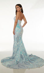 Alyce Paris Strapless Sequin Prom Dress 61648