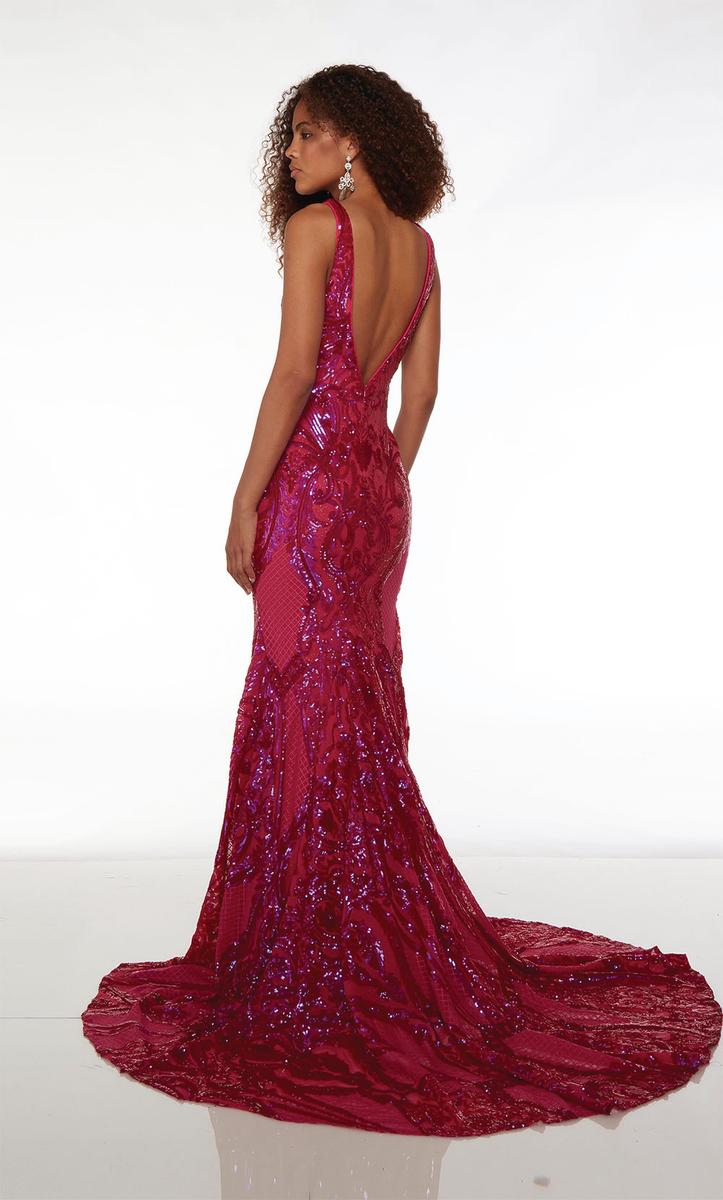 Alyce Paris Plunging Sequin Prom Dress 61651