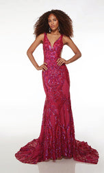 Alyce Paris Plunging Sequin Prom Dress 61651