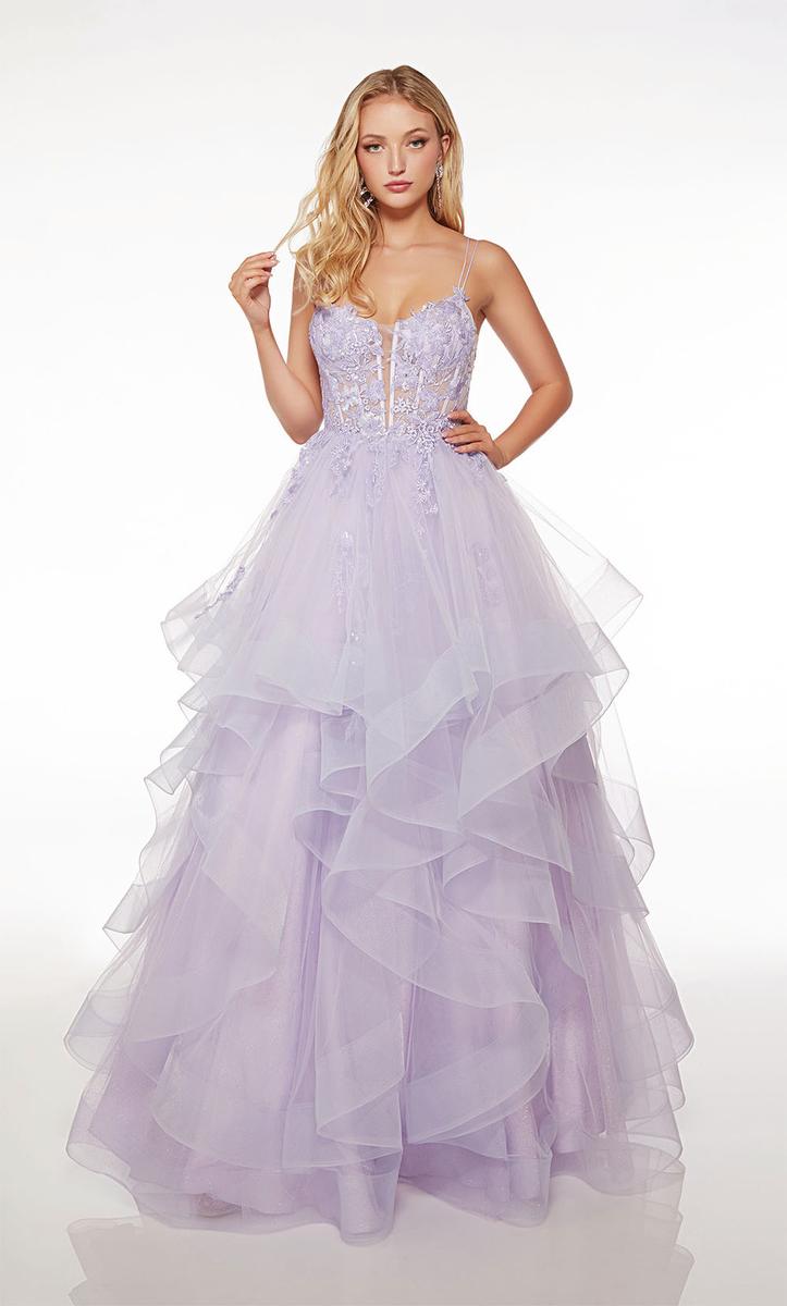 Alyce Paris Tiered Ball Gown Prom Dress 61668