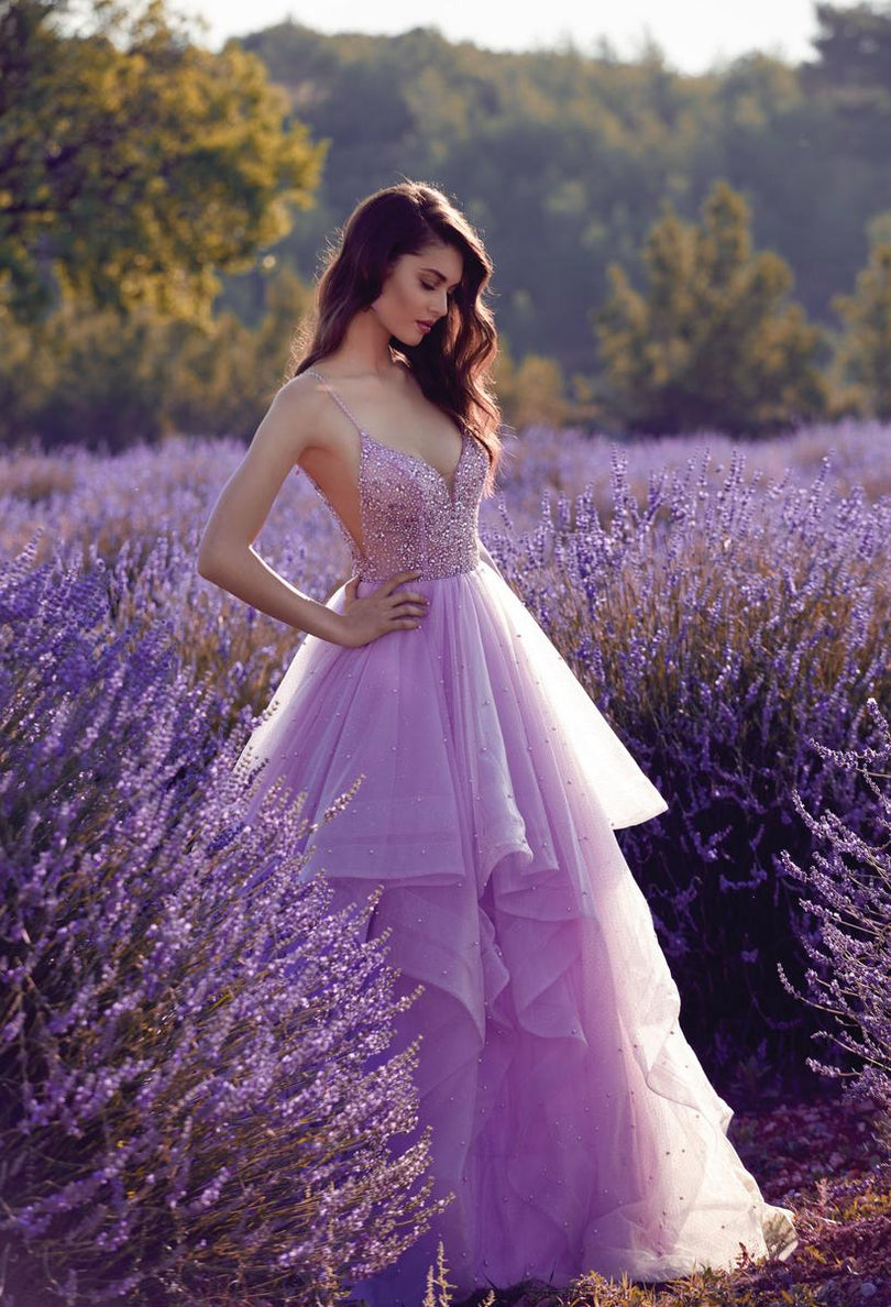 Alyce Purple Ombre Dress Alyce Paris A-Line Ruffle Ball Gown 61672 Alyce Purple Ombre Dress Alyce Paris A-Line Ruffle Ball Gown 61672