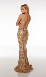Ava Presley V-Neck Elegant Swirl Prom Dress 61677