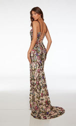 Alyce Corset Floral Prom Dress 61687