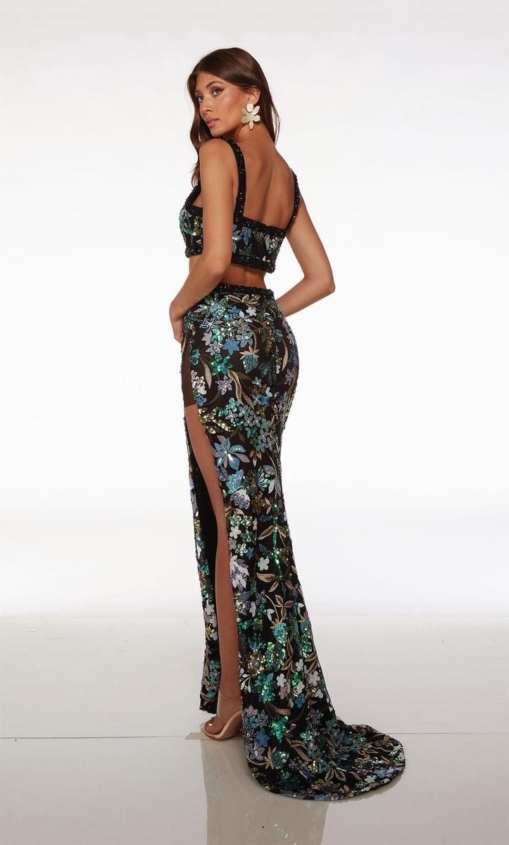 Alyce Two Piece Floral Sequin Prom Dress 61689